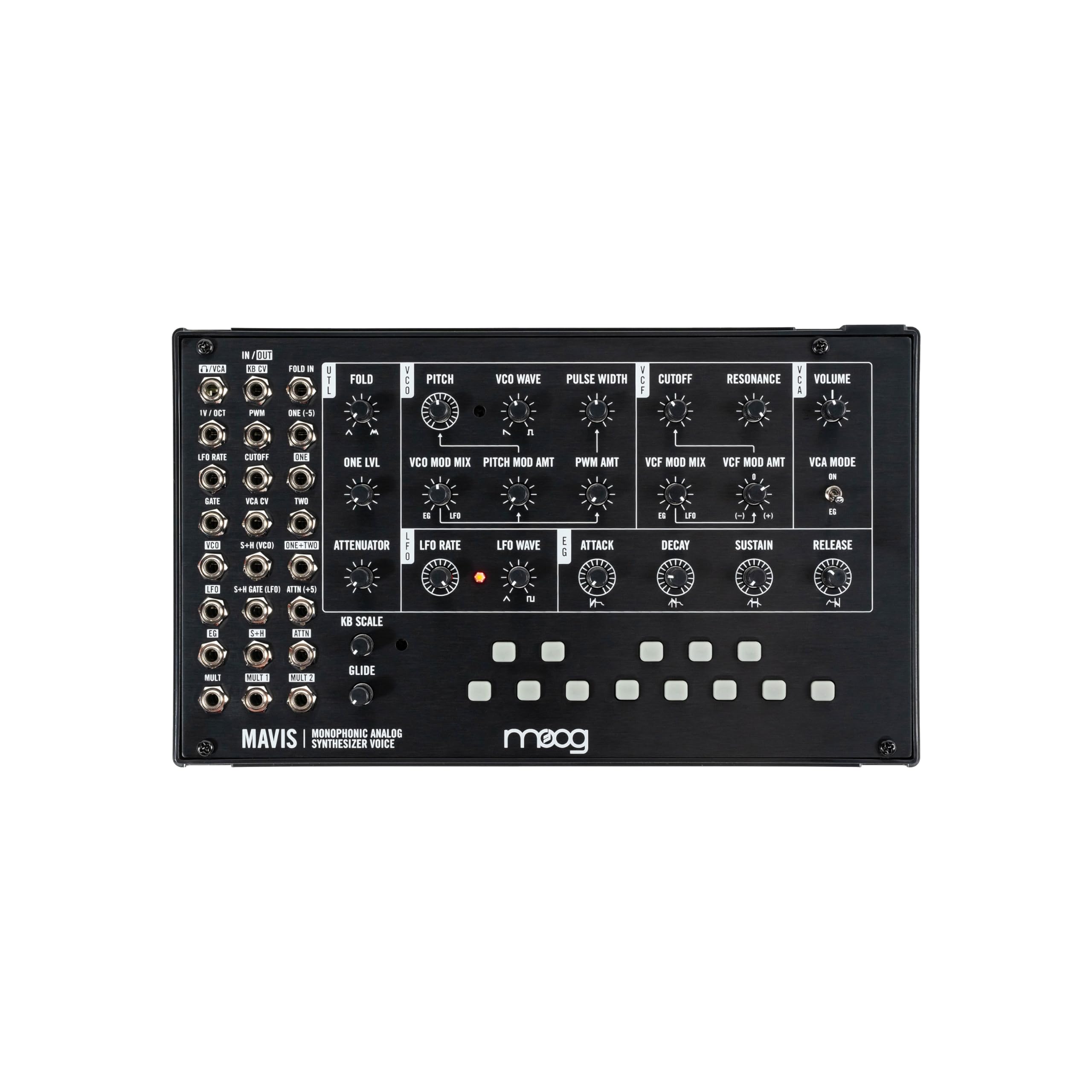 MOOG Mavis - Synthétiseur Analogique Autonome Semi-Modulaire avec Clavier, Oscillateur Analogique, Filtre, Générateur d'Enveloppe, Wavefolder
