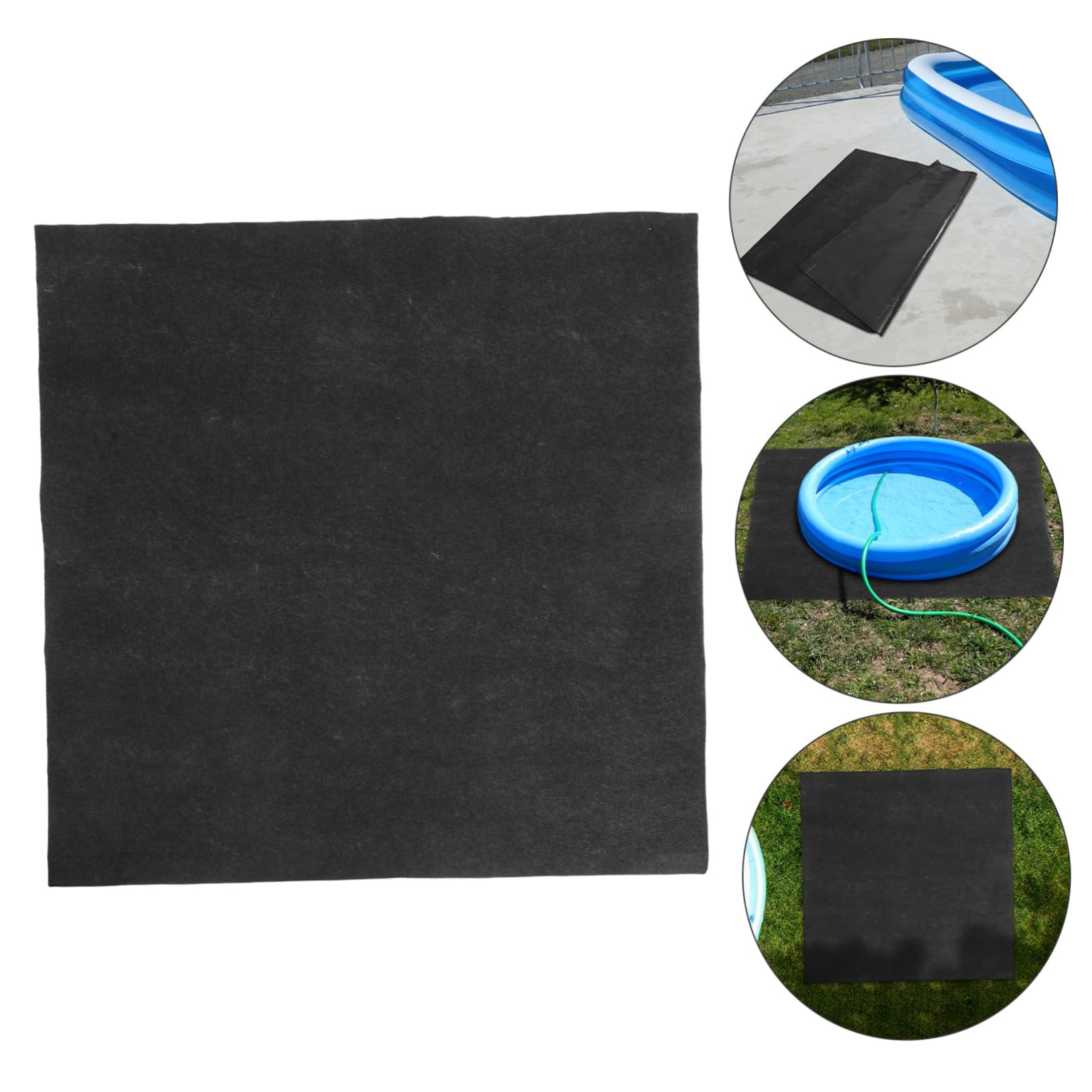 Tapis de Spa Extérieur Noir 1 PC en Feutre et PE pour Sol