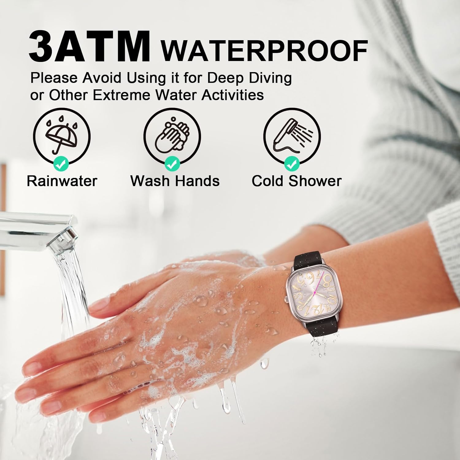 Asan Ge Women's Fashion Watch Easy to Read Dial Waterproof up to 3ATM - Image 3