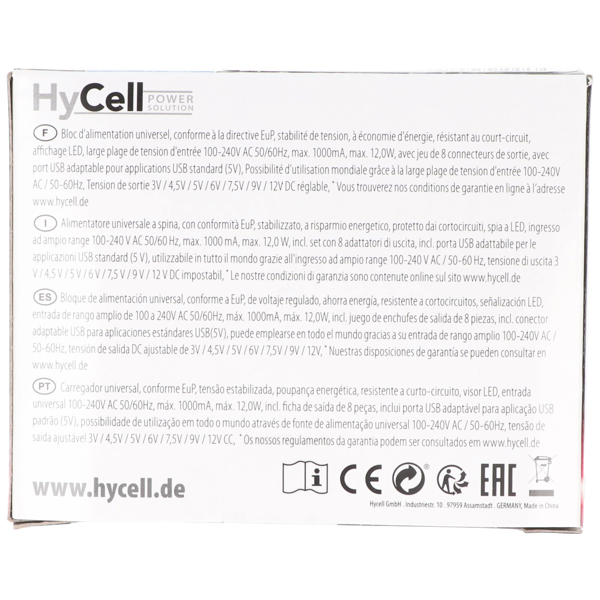 AccuCell Bloc d'alimentation universel avec connecteur de batterie 9 V, parfait pour remplacer les piles ou batteries classiques de 9 V