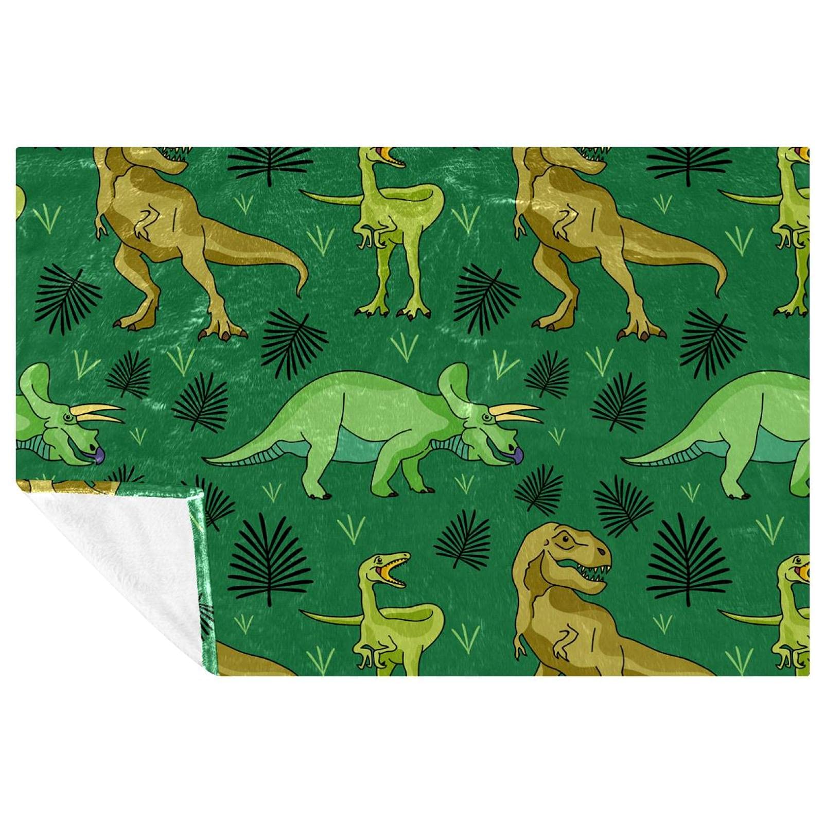 Couverture dinosaure 150x100 cm plaid chaud et doux pour lit et canapé enfant