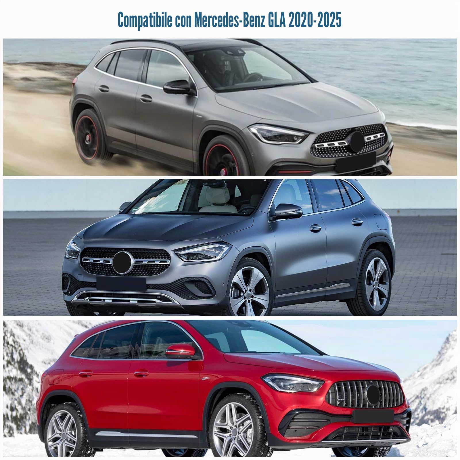 Copertura del Parabrezza Dell'auto Compatibile con Mercedes-Benz GLA H247 2020-2025, Parasole per Parabrezza per Auto Interno Pieghevole, Protezione Antipolvere Riflettente UV