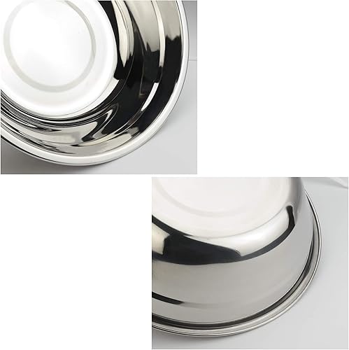 Miniatura 4 de Morcte Paquete de 4 cuencos de preparación de metal de acero inoxidable, tazón para mezclar, 2 cuartos de galón