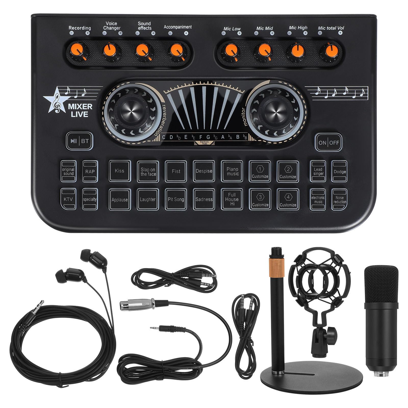 Beaupretty Soundboard Mikrofonset X3 bm700 X3 Audiomixer mit Mischtechnologie und Niedriger Latenz Metall und Kunststoff Schwarz für Aufnahme und Podcast Setups