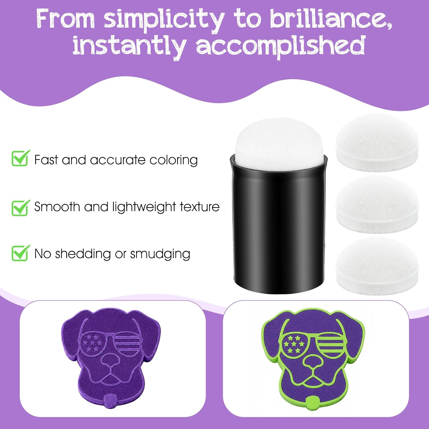 Ymapinc 80Pcs Face Painting Sponges Set, (Fits 1.6cm/0.63inch Fingers) 10 Finger Daubers with 70 Replacement Sponges, Paint Applicator for Crafts Drawing