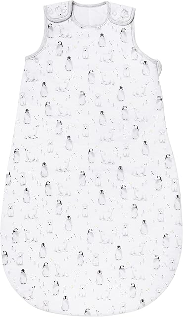 Nuby Sleeping Bag, Suitable for Babies Aged 6-18 Months, Penguin Design, 2.5 Tog, White