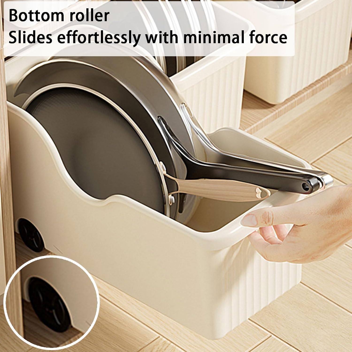 Under Sink Organizer with Wheels, Sliding Pull-Out Storage Bin for Home, Kitchen, Pantry, Garage & Closet - Easy Access Cabinet Organizer