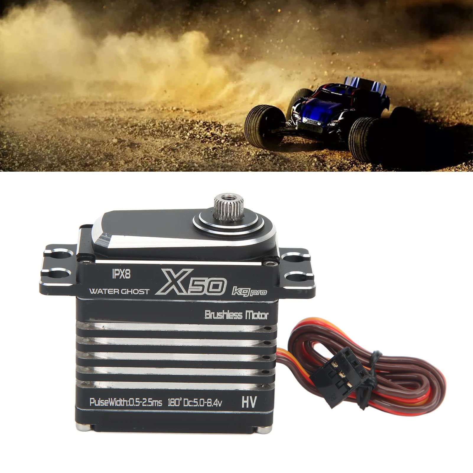 Servo digitale RC , servocomando per auto RC multiuso con ingranaggi precisi ad alta velocità IPx8 per auto RC 1/8 1/10
