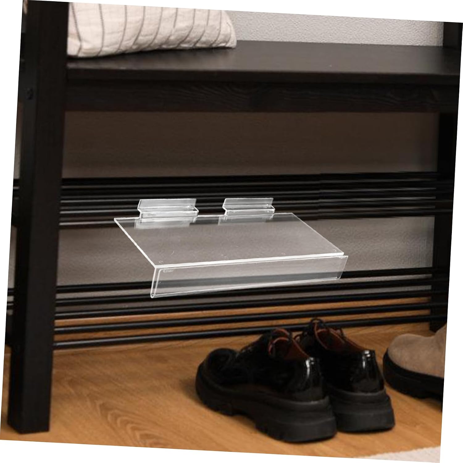 Cabilock 4pcs Clear Wall Shelf for Shoe Display Mounted Retail Store Sneaker Rack Easy to Install Dismantle for Home Supermarket Shop Window Use