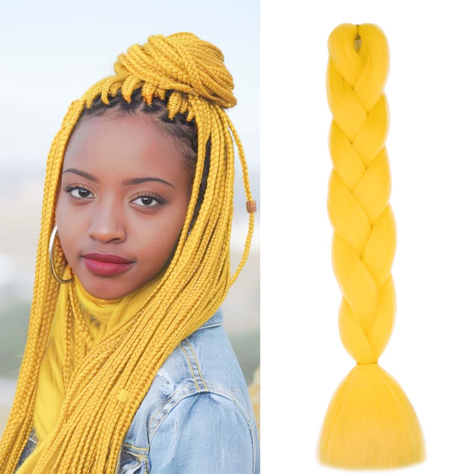 60cm Extensiones de Pelo Trenzas Africanas Castaño Oscuro Extensiones para Trenzas Africanas 1 pcs 100g Kanekalon Pelo para Trenzas Africanas Sintetico Extensiones de Trenzado Cabello Braiding — view 179