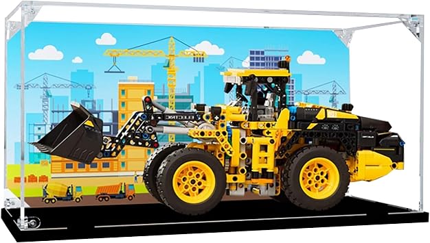 Acrylic Display Case for Lego 42209 Wheel Loader Model, 3mm Dustproof Display Box, Display Case Compatible with Lego 42209 Model Not Included Background 3MM B