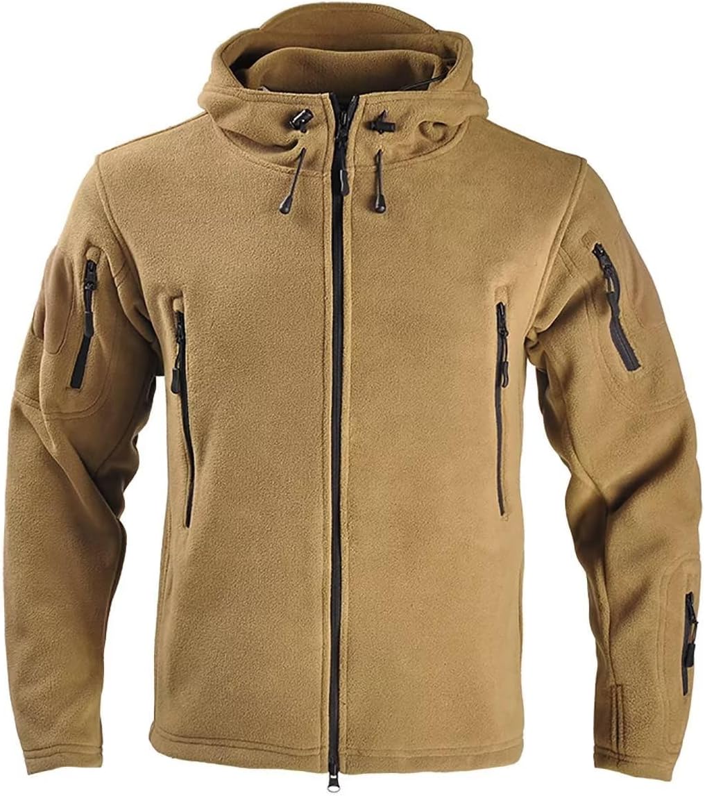 Lilychan Men’s Tactical Polar Fleece Jacket Outdoor Sports Hunting Army Waterproof Outerwear Coat