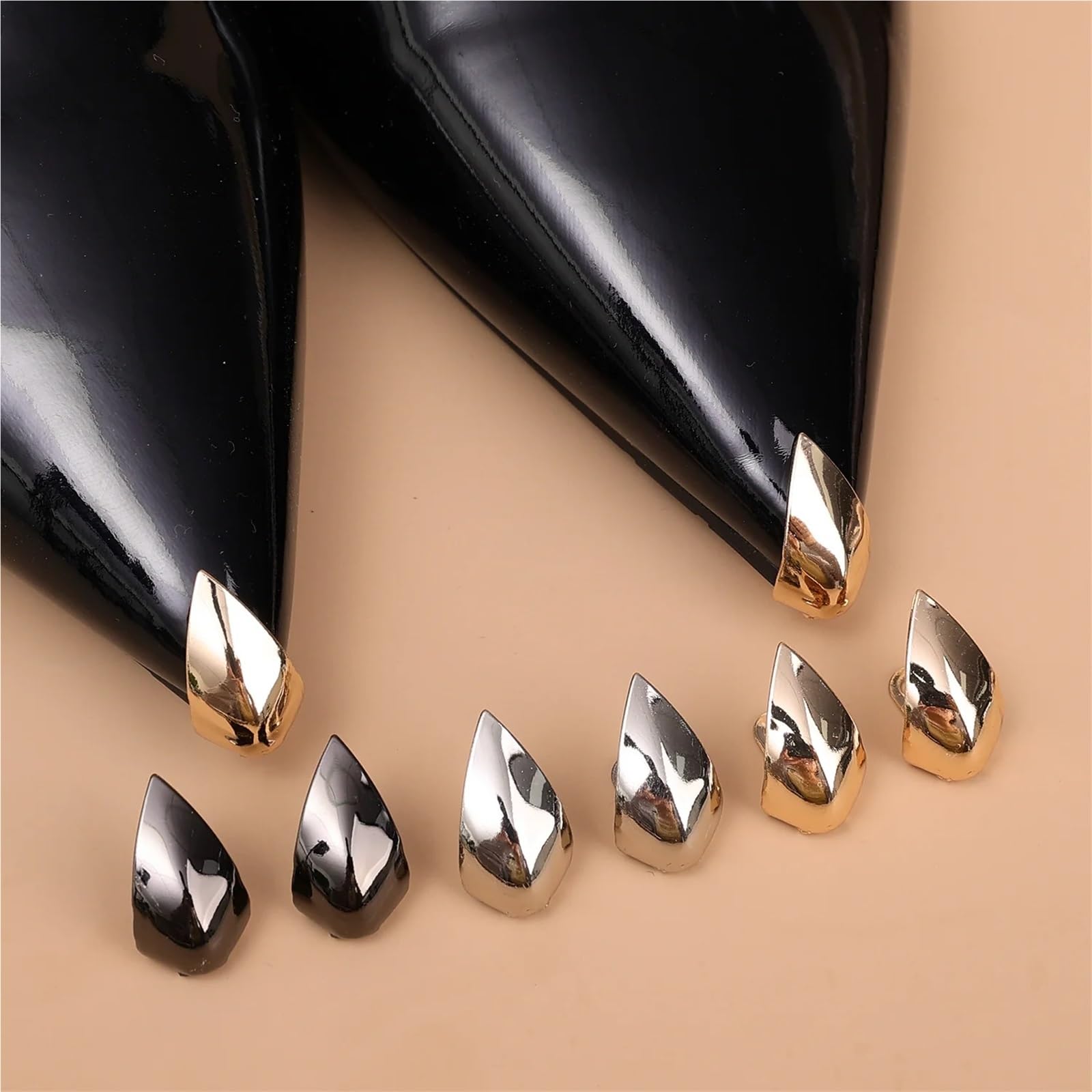 Protector Puntiagudo for Zapatos de Metal, 20 Piezas, Puntera tacón Alto, Corrector Desgaste, Punta Cuero antipatadas