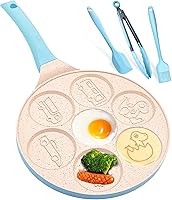 Vista 1 de Sartén de dinosaurio para huevos de 7 tazas, sartén para tortitas para niños, antiadherente, cocina, autos, camiones, molde para panqueques, molde