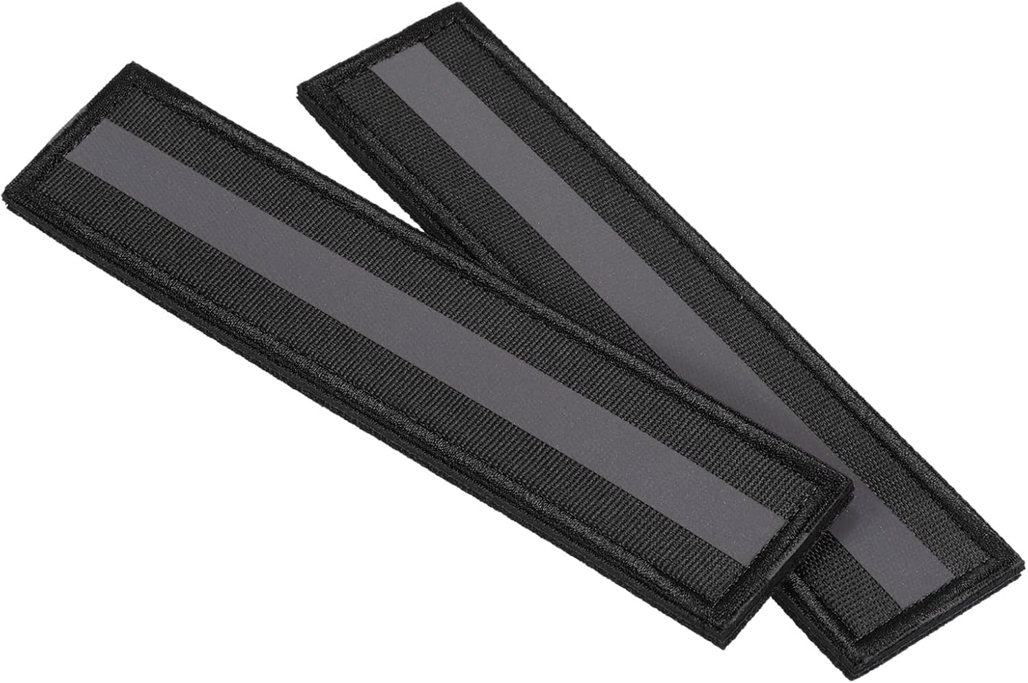 YOKIVE 2 Pcs Reflective Safety Patches, Hook and Loop Fastener Safety Mark Appliques, Great for Outdoor, Night, Daily Use (Black, 1x6-Inch)