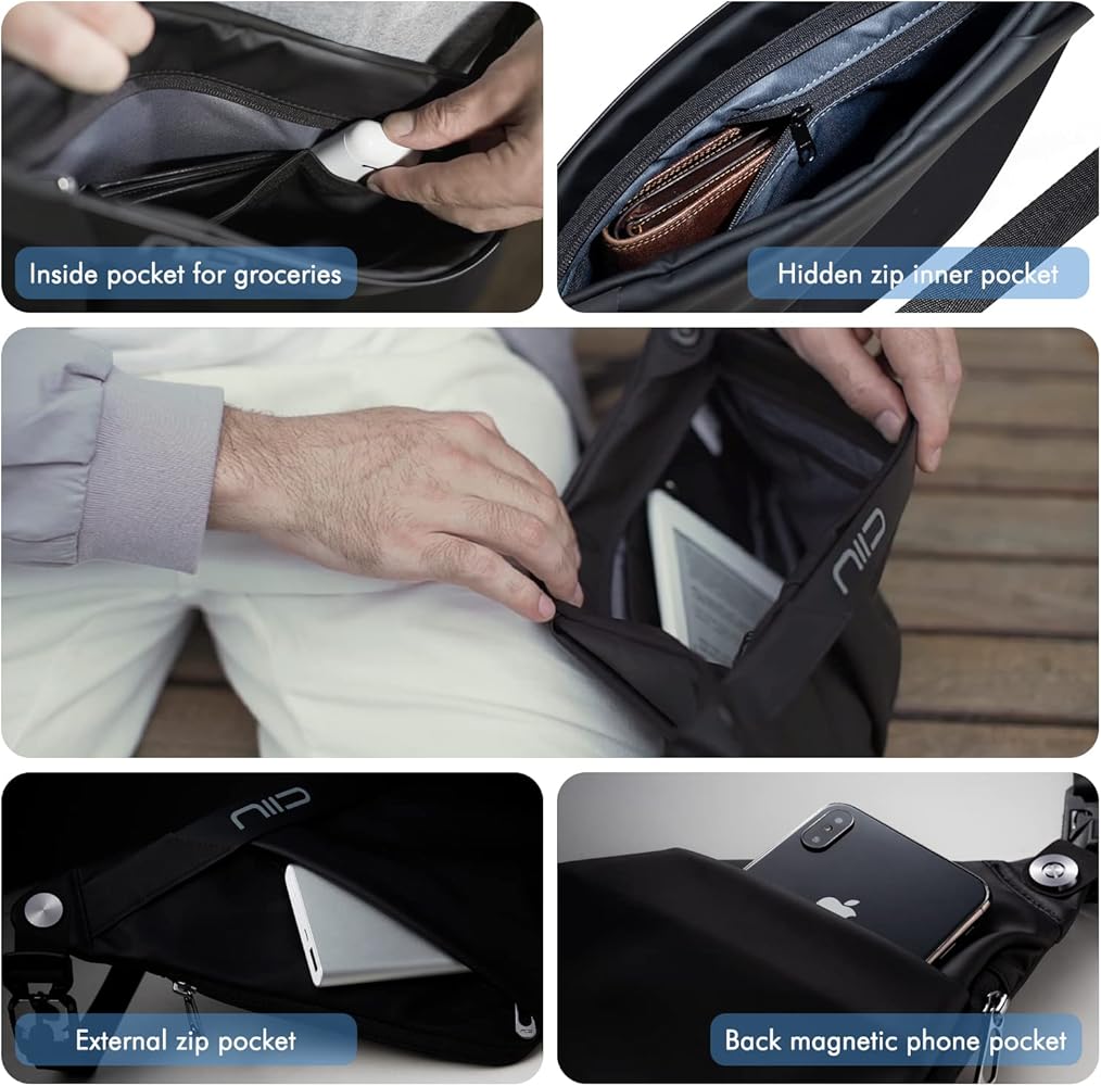 Amazon | NIID-FINO F4 スリングバッグ、男性用スリングバッグ