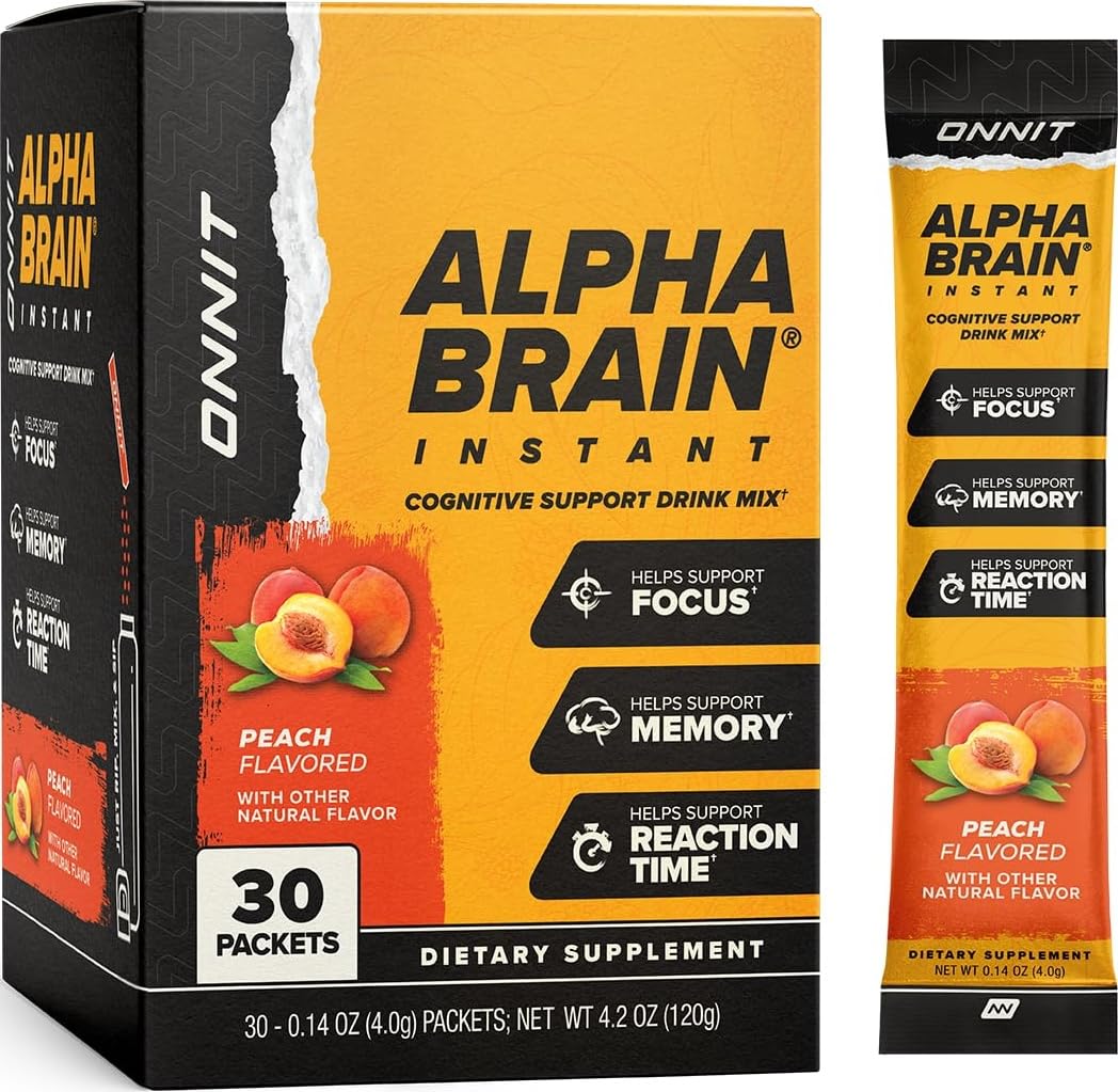 Onnit Labs Alpha Brain Instant Peach, 4.2 OZ
