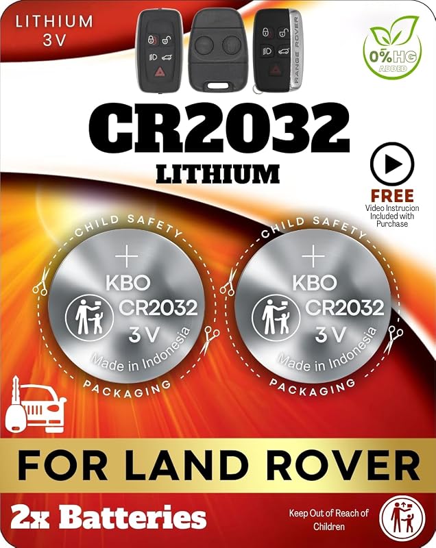 Baterias CR2032 para chave Land Rover Key Battery Outlet – Pacote com 2