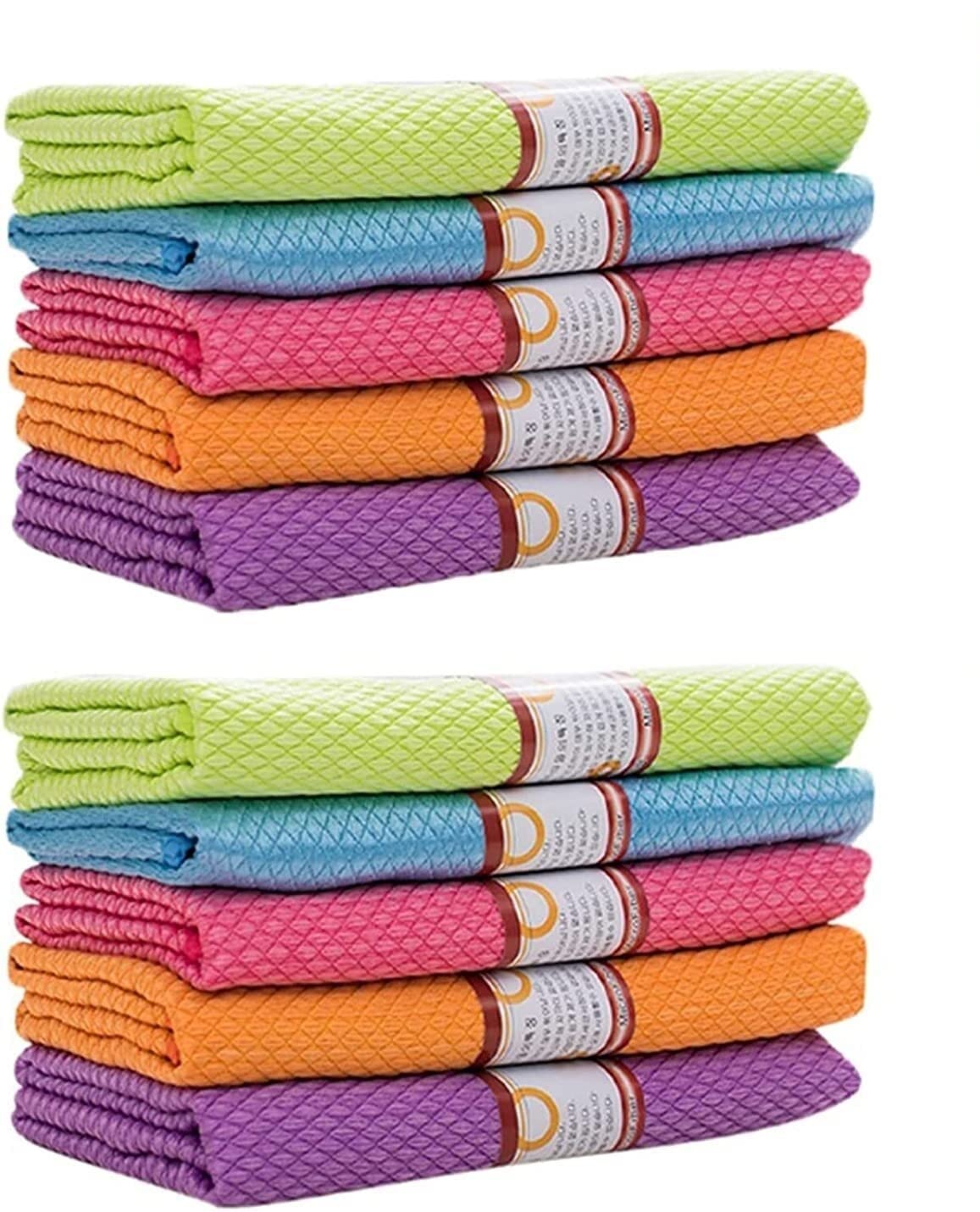 Tücher Mikrofasertücher Mikrofasertuch mit Handtuchhaken, Cleanstreak Magic Tücher, fusselfreies Mikrofasertuch, streifenfreie Spültücher, Mikrofasertuch for Küche, Fenster, Auto, Glas, Farbmischung
