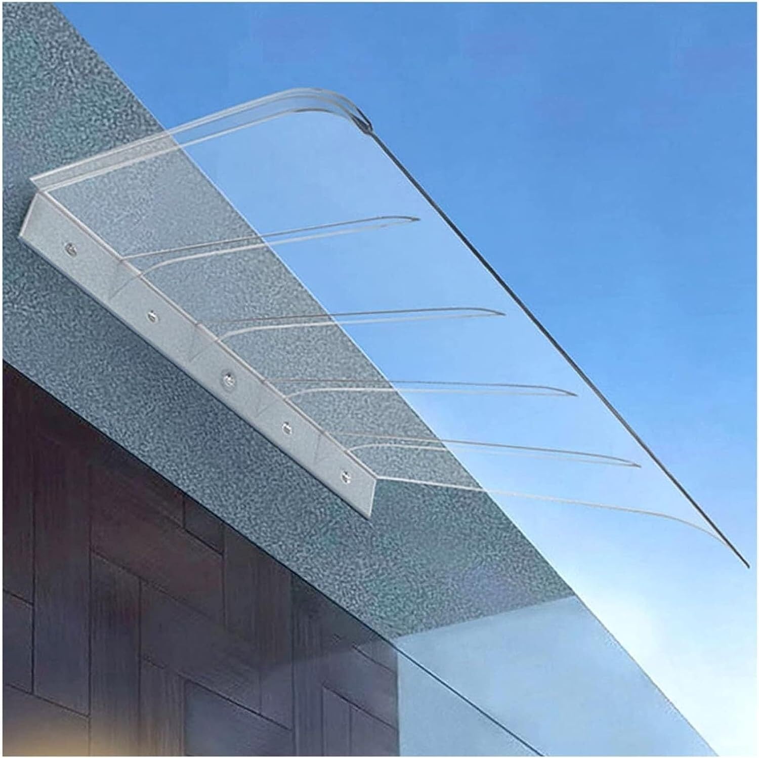 Window Door Awning Front Door Canopy Outdoor Porch Awning Roofing Canopies,3.0mm Thick Polycarbonate Canopies,Front Door Overhang Awning for Sun Shutter(Clear,50x220cm/20 x87)