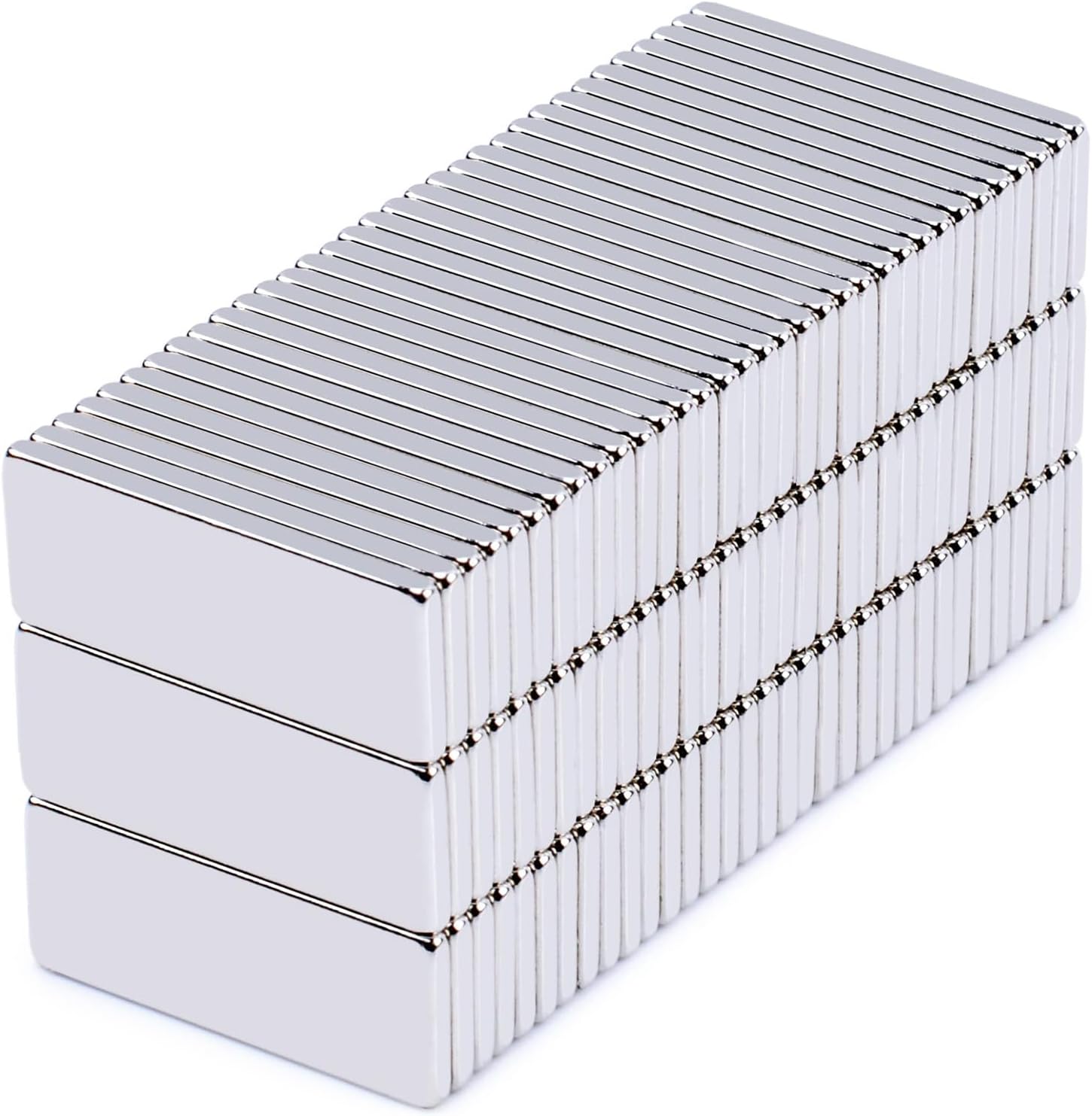 MAGXCENE 100pcs Small Rectangular Neodymium Magnet Heavy Duty for Crafts, Refrigerator, Cruise, Tool Storage, Industrial, 20x8x1.5mm