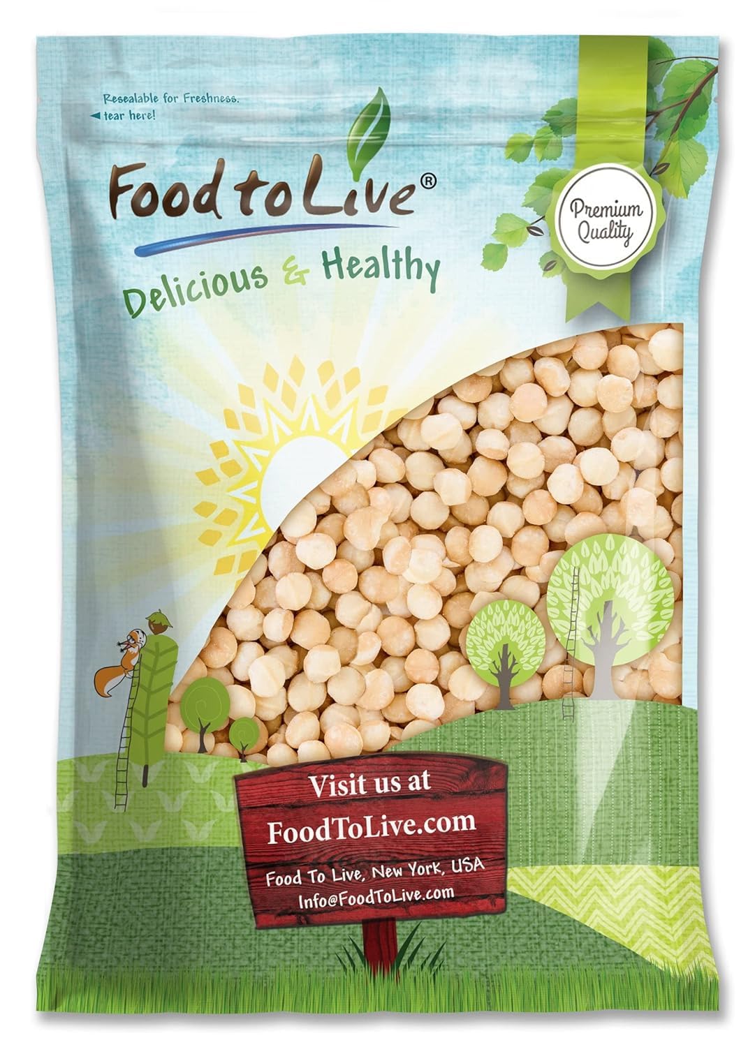 Food to Live Whole Macadamia Nuts, 8 Pounds – Raw, Unsalted, Unroasted, Keto Friendly, Kosher, Vegan, Bulk, Great as Snack and for Baking, Good Source of Manganese, Thiamin, & Copper