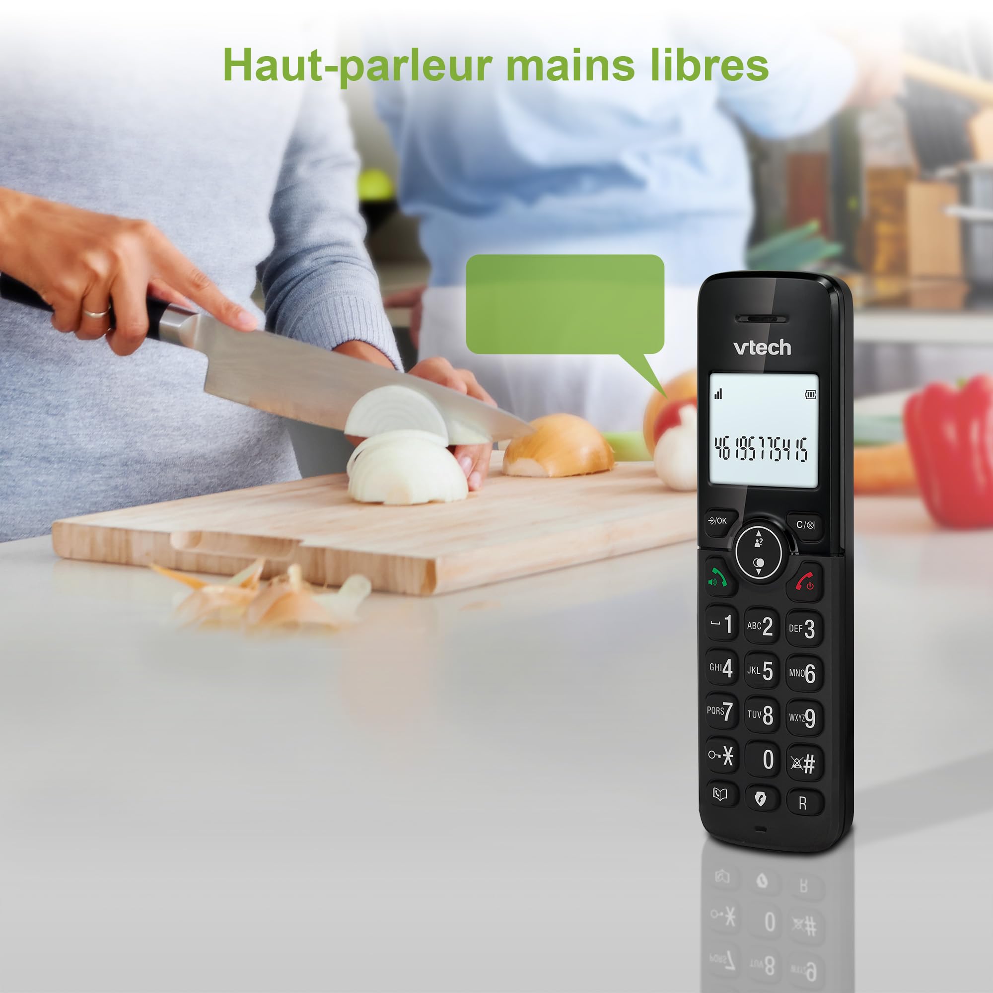 VTECH CS2001 DECT 2-słuchawkowy bezprzewodowy telefon domowy z blokadą niechcianych połączeń, niezawodny zasięg do 300 m, identyfikator dzwoniącego
