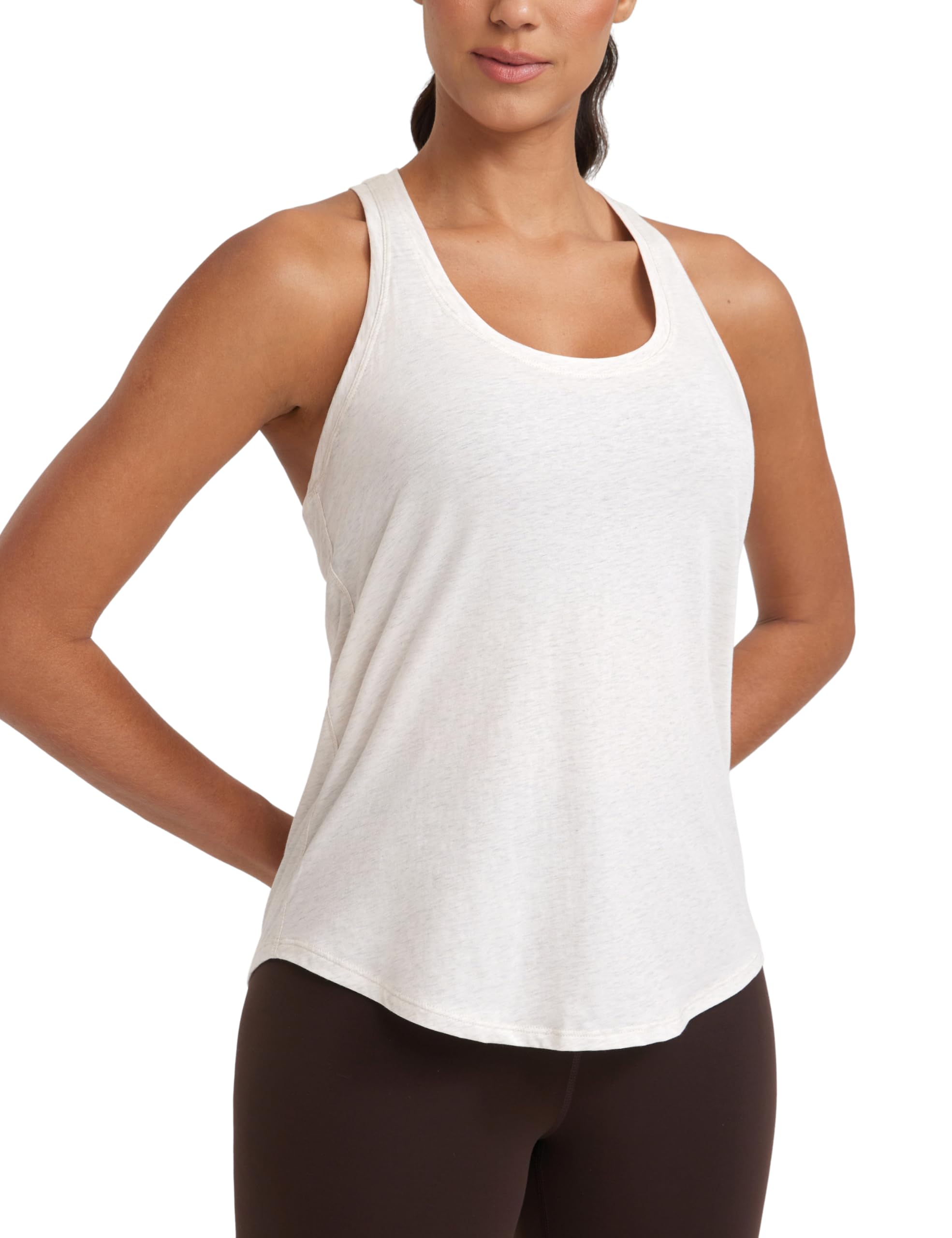 CRZ YOGA Pima Cotton Racerback Tank Tops for Women - Workout Athletic Casual Soft Scoop Neck Sleeveless Shirts