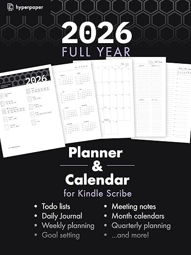 2026 hyperpaper planner – Lined (Kindle Scribe Only)