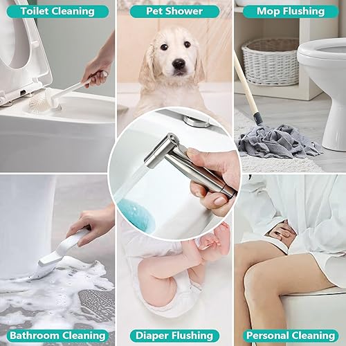 Miniatura 3 de BARROCK Bidé de mano de latón de metal 100% para inodoro, cabezal rociador de alta presión oro cepillado