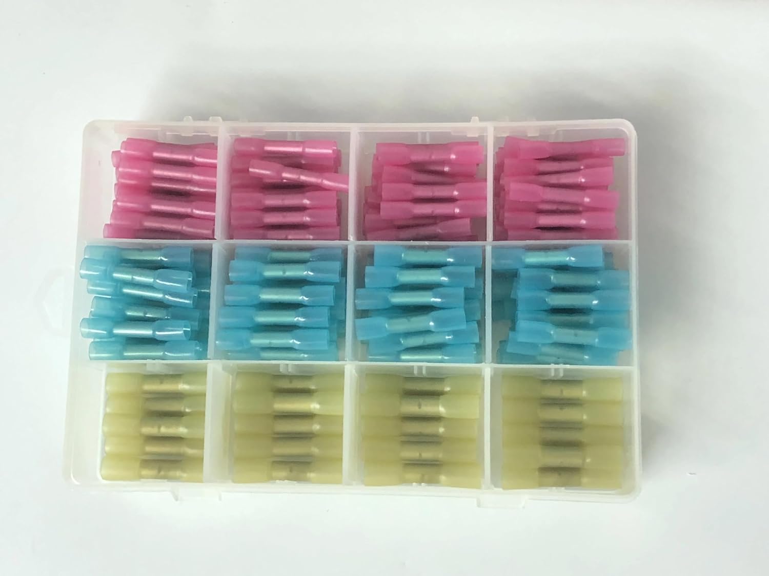 200 pcs red Blue Yellow Waterproof BHT Heat shrinkable Butt Electrical Wire Joint Cable Crimping Connector Assortment kit