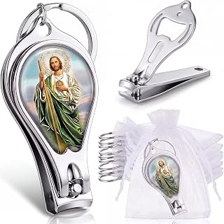 Landical 12 Pcs San Judas Tadeo Keychains Custom Engraved Baptism Favors