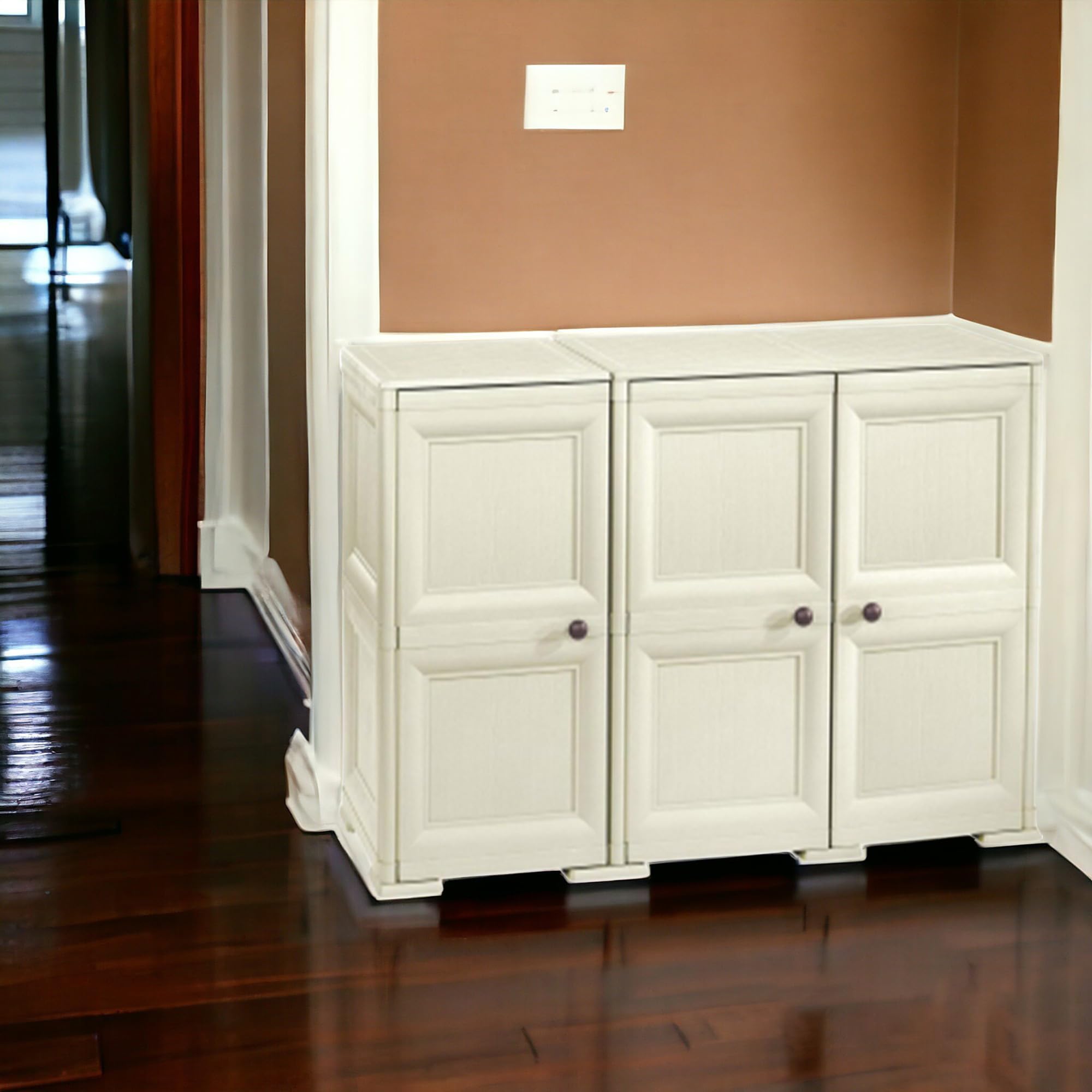 Tontarelli S.p.A. Armadio 3 2 Moduli, Ante Lisce Mobile Contenitore, Angora, 118x47x85.5 cm