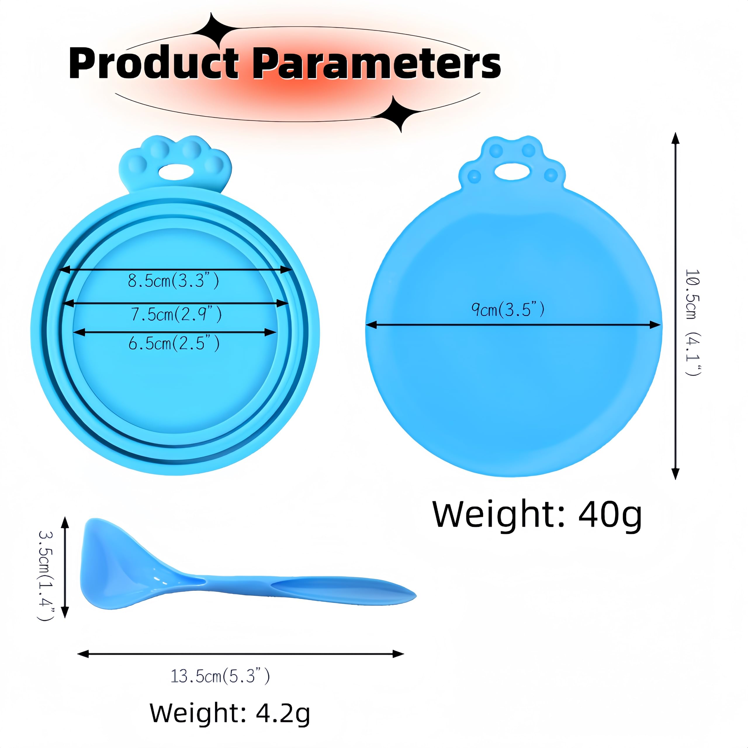 Lot de 3 couvercles universels en silicone pour boîtes de nourriture, adaptés pour le stockage de nourriture pour chat et chien, couvercles hermétiques, en silicone de qualité alimentaire