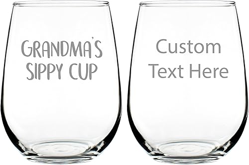 Miniatura 8 de Bevvee Grandma's Sippy Cup – Copa de vino sin tallo para abuelas – Bonitas copas de cumpleaños – Grande 17 onzas Custom