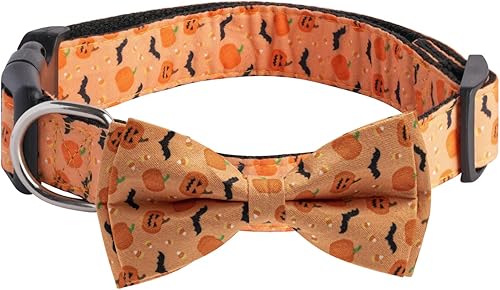 Miniatura 7 de TDTOK Collar de perro de Halloween con corbatín ajustable para Halloween, collar espeluznante para perro con hebilla de plástico ecológica,