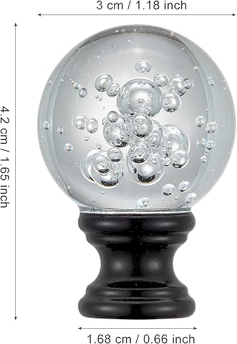 Miniatura 4 de Paquete de 2 tapas de cristal para lámpara, cristal transparente con forma de bola con base de perilla de tornillo, accesorios de decoración para