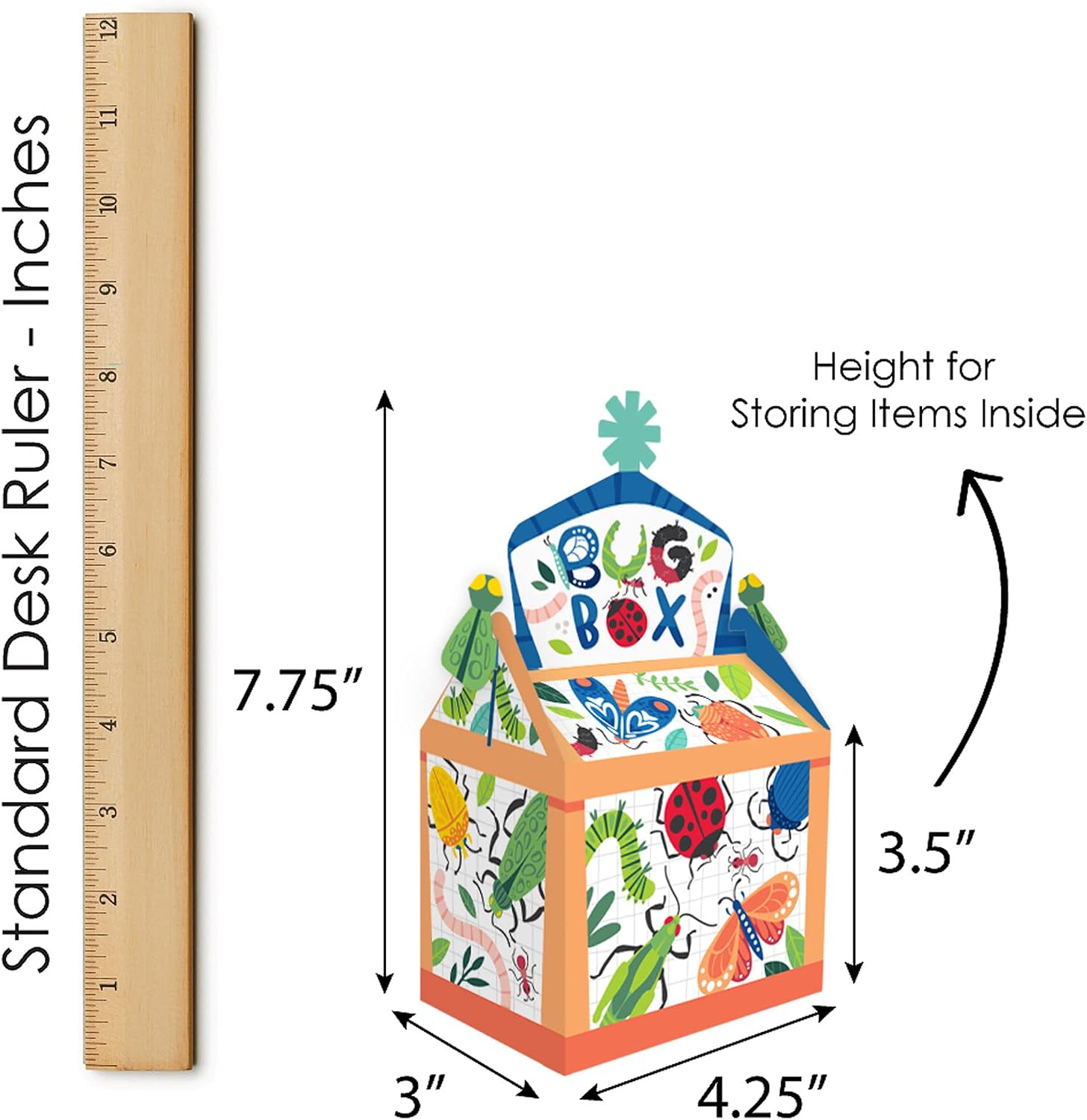 Big Dot of Happiness Buggin' Out - Treat Box Party Favors - Bugs Birthday Party Goodie Gable Boxes - Set of 12