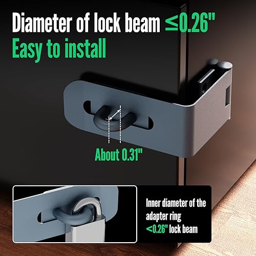 Miniatura 3 de Pestillo de cerrojo para puerta, hierro sólido de 90 grados, cerradura de seguridad para cajón, cerrojo de bloqueo de puerta extra grueso con