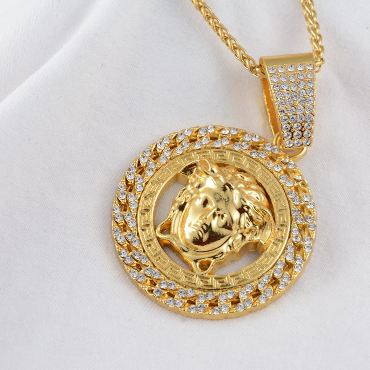 Amazon.co.jp: メデューサスネークヘッドペンダントネックレス、男性用