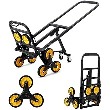 Stair Climber Hand Truck - 330lb Capacity Folding Cart with Telescoping Handle and Rubber Wheels - Stair Climbing Dolly for Stair