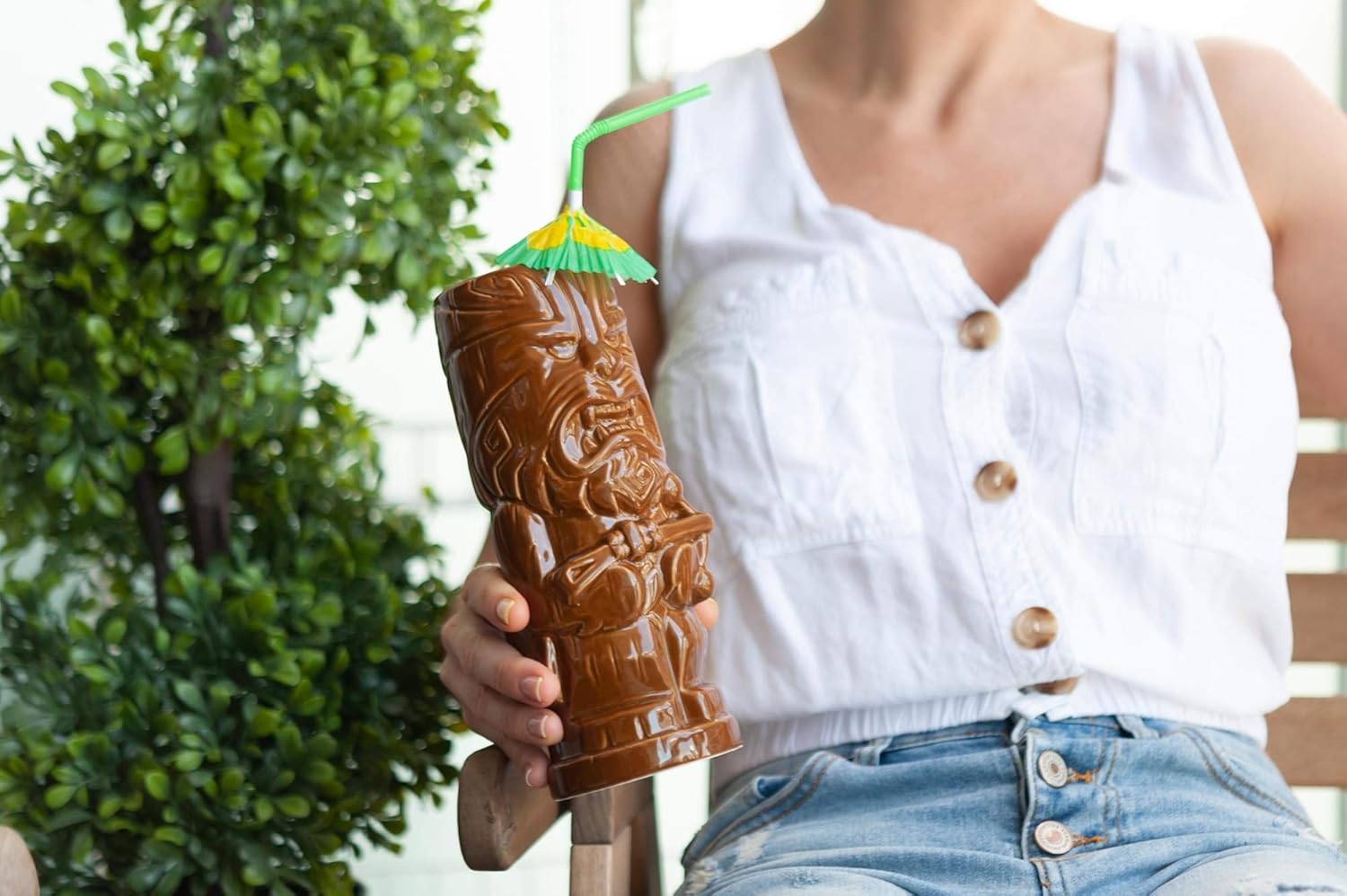 STAR WARS Geeki Tikis Chewbacca Mug | Official Collectible Tiki Style Ceramic Cup | Holds 21 Ounces