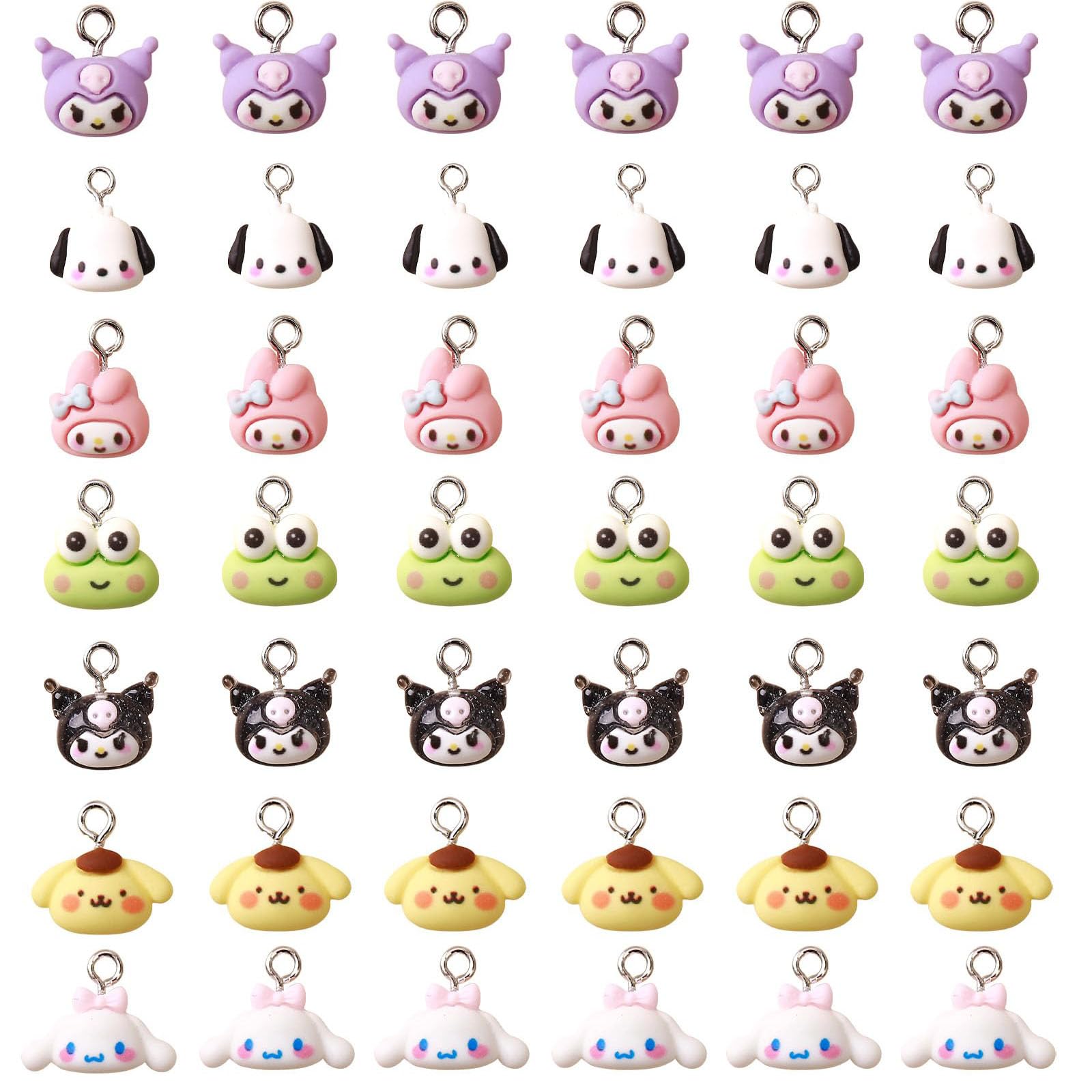 Cute Cartoon Resin Charms,Jewelry Making Bulk, 3D Mini Charms Pendant Cartoon Animal Ornament DIY Cute Charms for Bracelets(42 pcs)