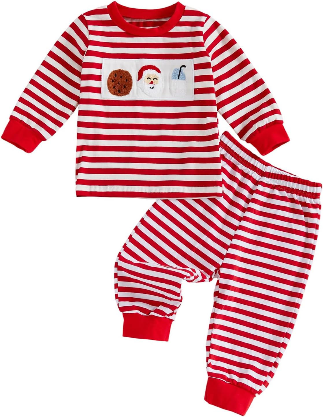 Userdefined Toddler Baby Girl Valentines Outfit Bowknot Print Sweatshirt Pocket Jogger Pants Cute Fall Christmas Clothes Set