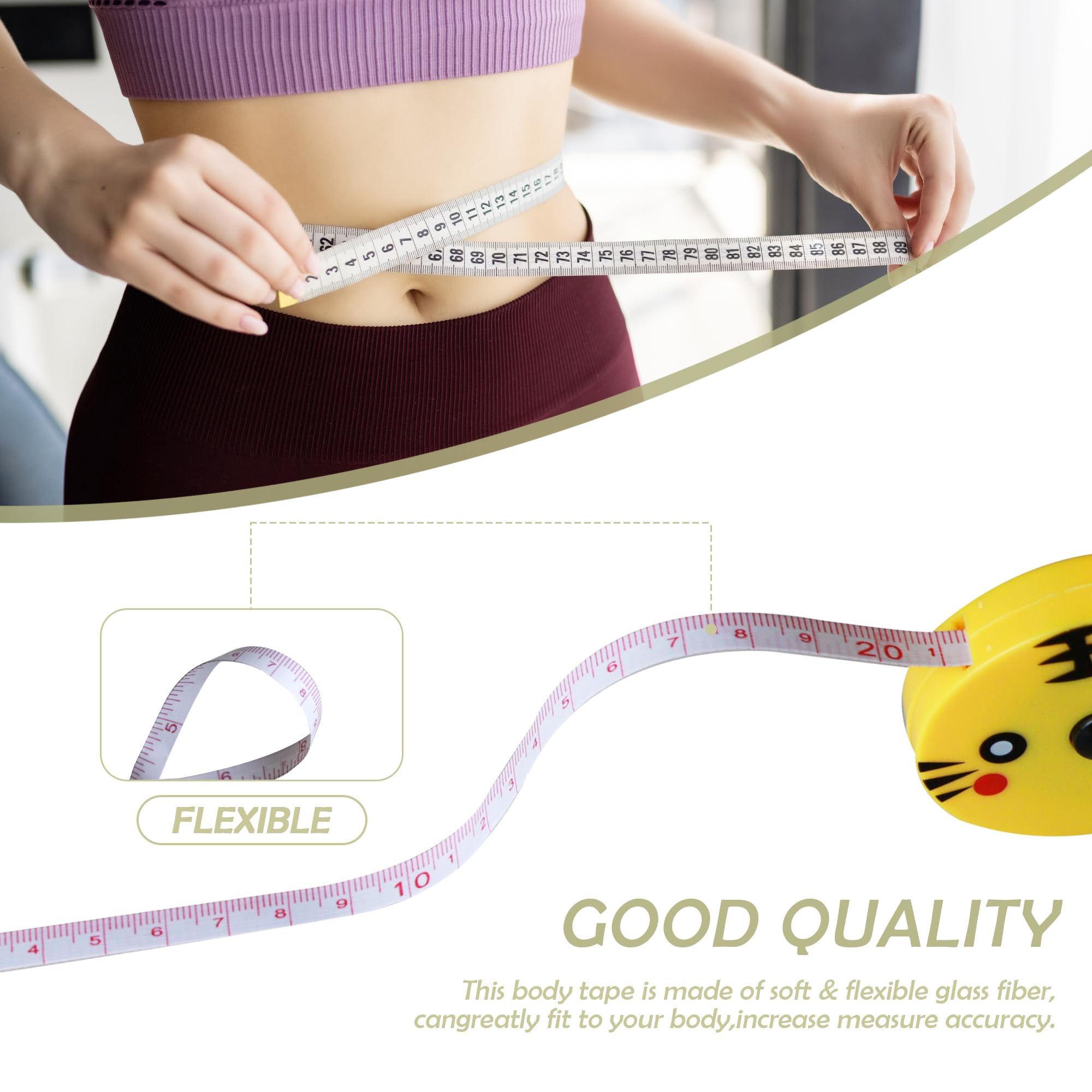 Cinta Métrica Retráctil Fdit 150 Cm - Para Costura, Medición Corporal, Cm Y Pulgadas, Diseño Floral/puntos