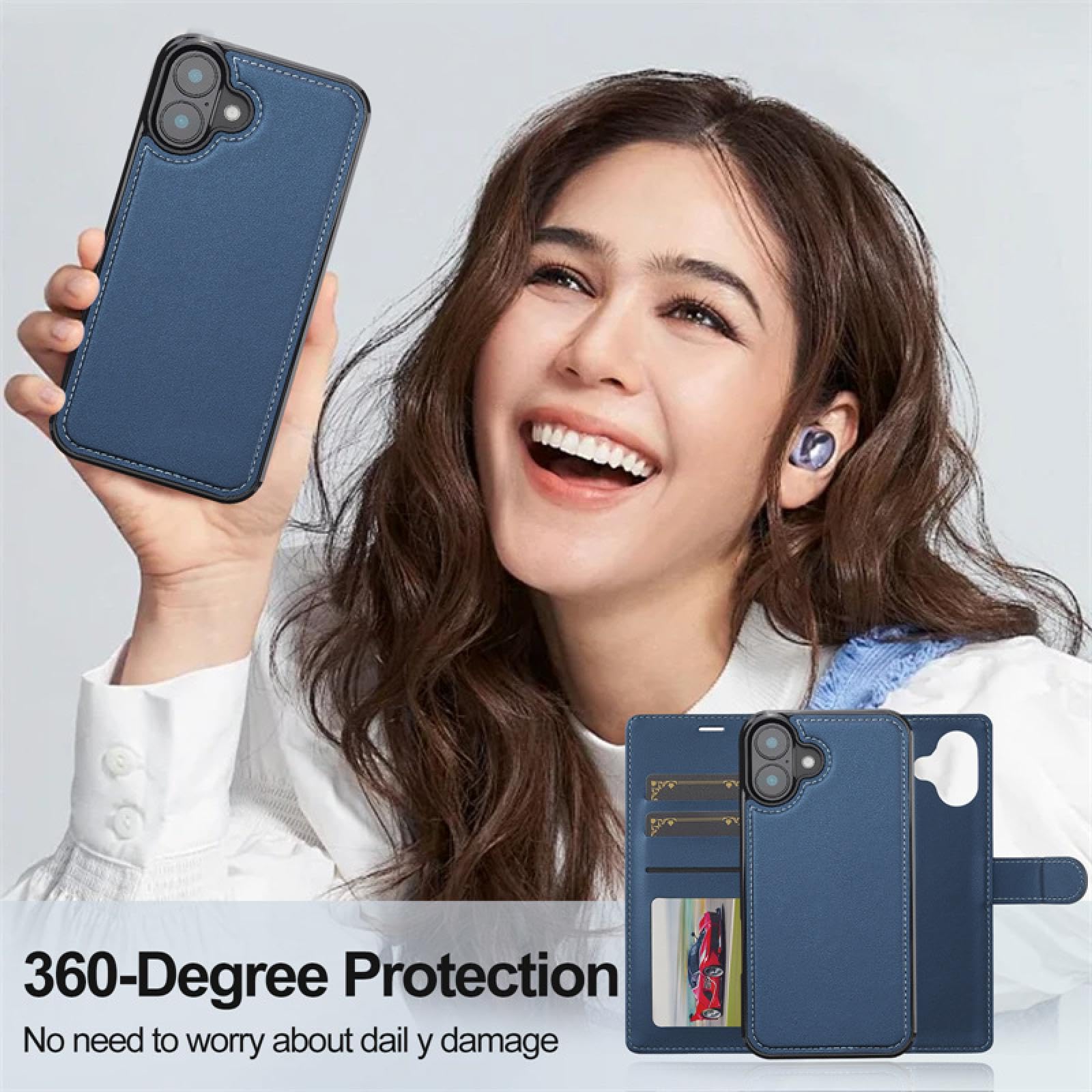 Étui Portefeuille magnétique en Cuir avec lanière pour iPhone 7 (iPhone 8) (Marron)