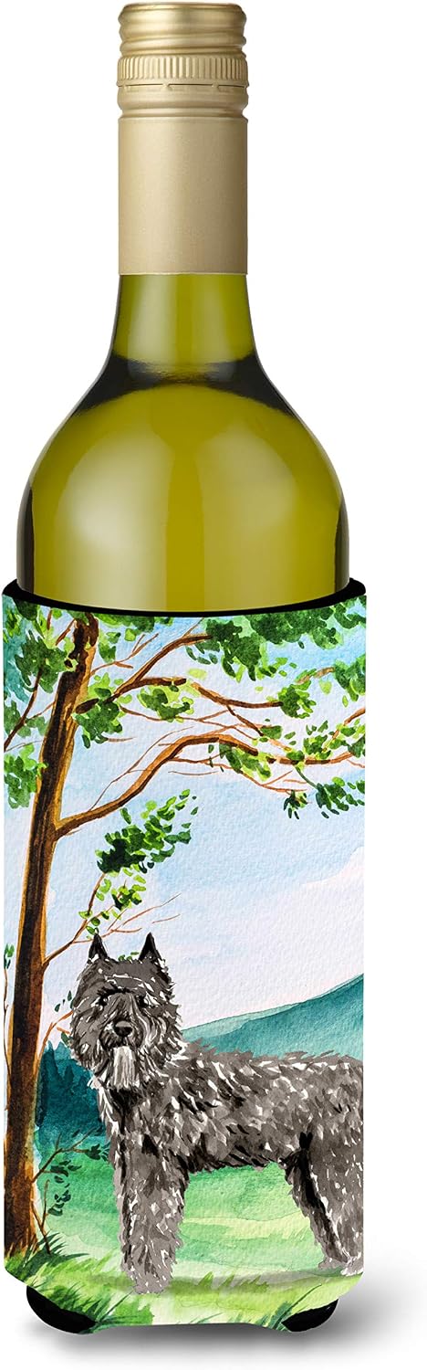 Caroline's Treasures CK2579LITERK Under The Tree Bouvier des Flandres Wine Bottle Hugger Bottle Cooler Sleeve Hugger Machine Washable Collapsible Insulator Beverage Insulated Holder