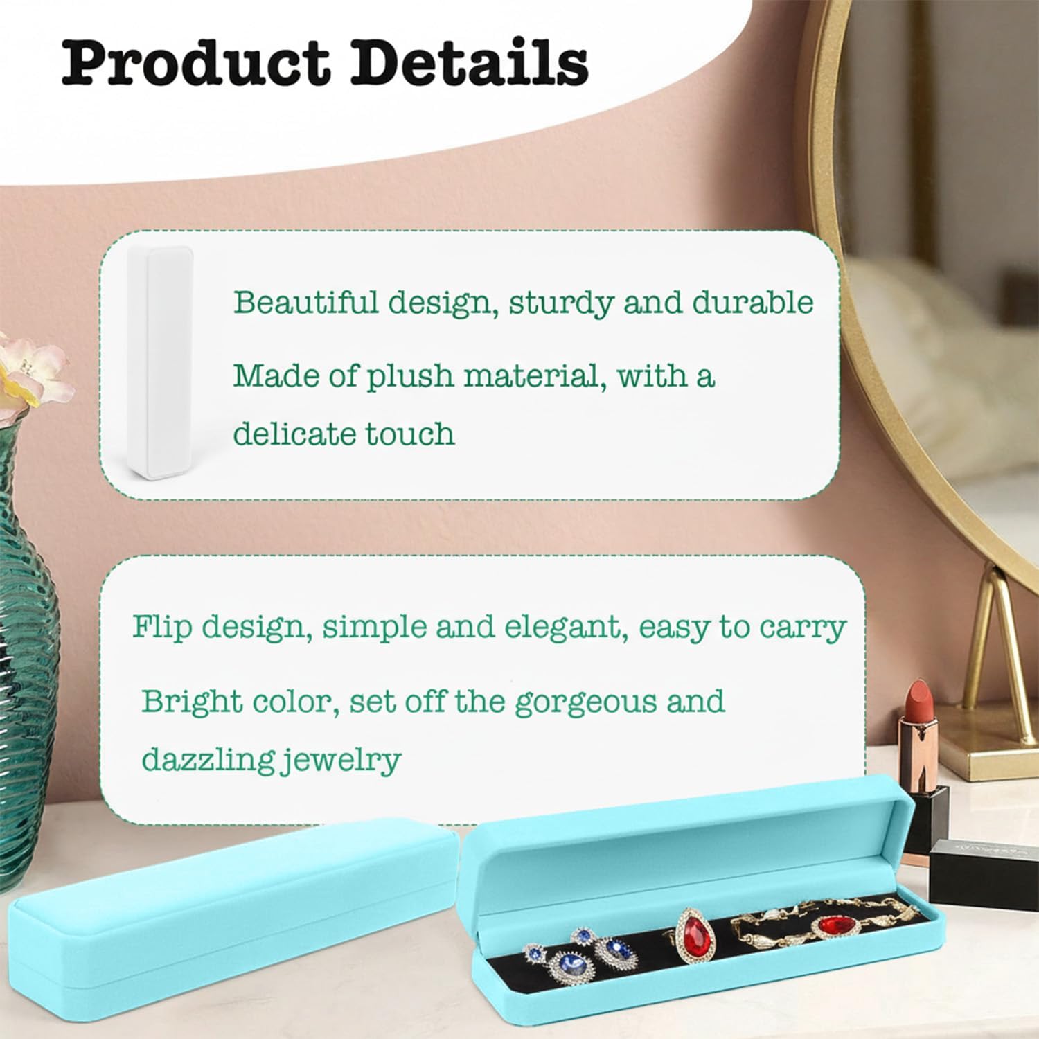 Bracelet Box, 12 Pack Velvet Bracelet Box Necklace Boxes For Jewelry Gift Bracelet Gift Box, Velvet Jewelry Box Jewelry Box For Wedding Engagement Anniversaries, 8.86 X 2.13 X 1.38 Inch (Blue)