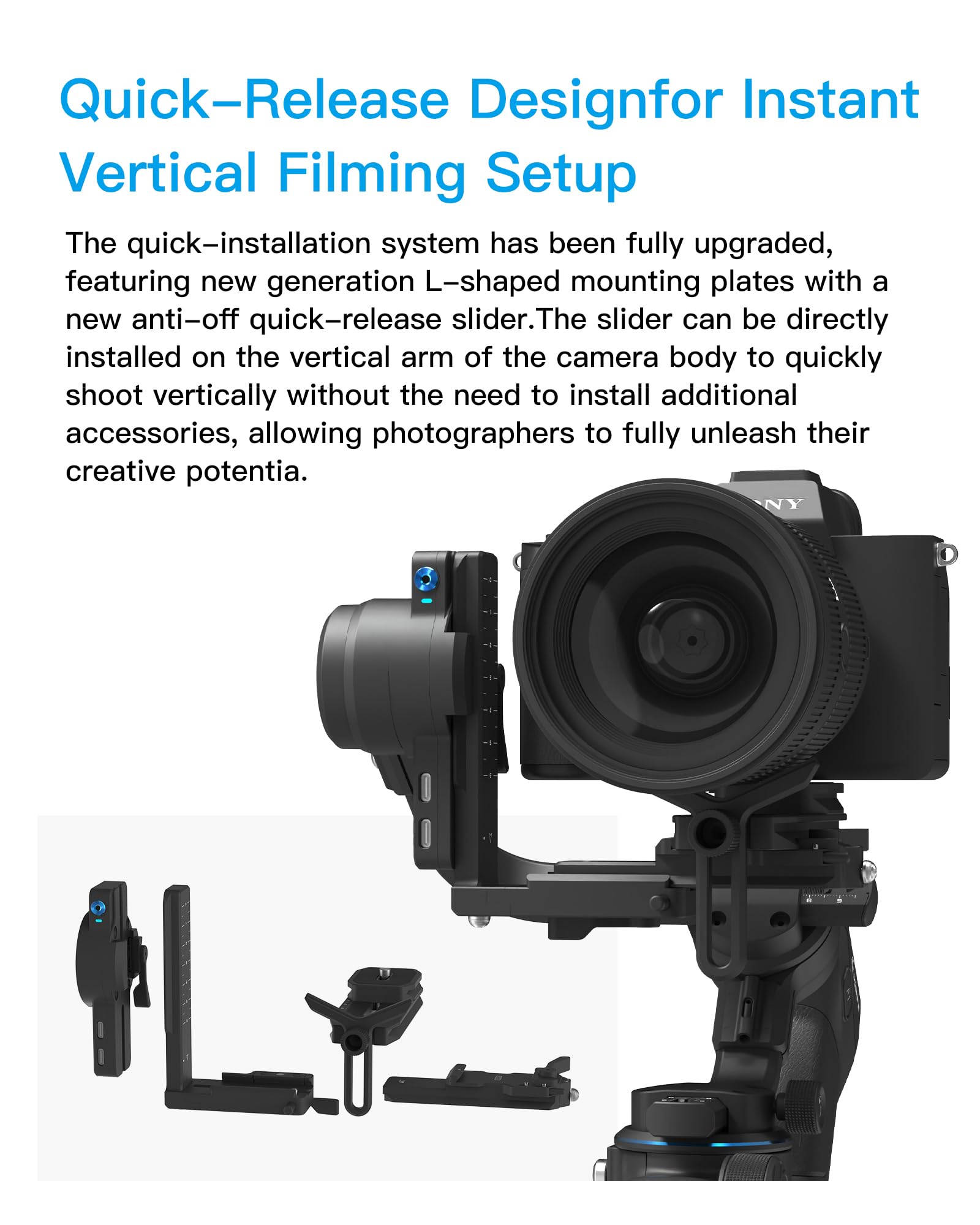 FeiyuTech SCORP 2 Gimbal Stabilizer for DSLR and Mirrorless Camera, Integrated Al Tracking, 3-Axis Camera Stabilizer Fits for Sony Canon Fuji Nikon, 5.5lbs Payload Touch Screen Vertical Shooting
