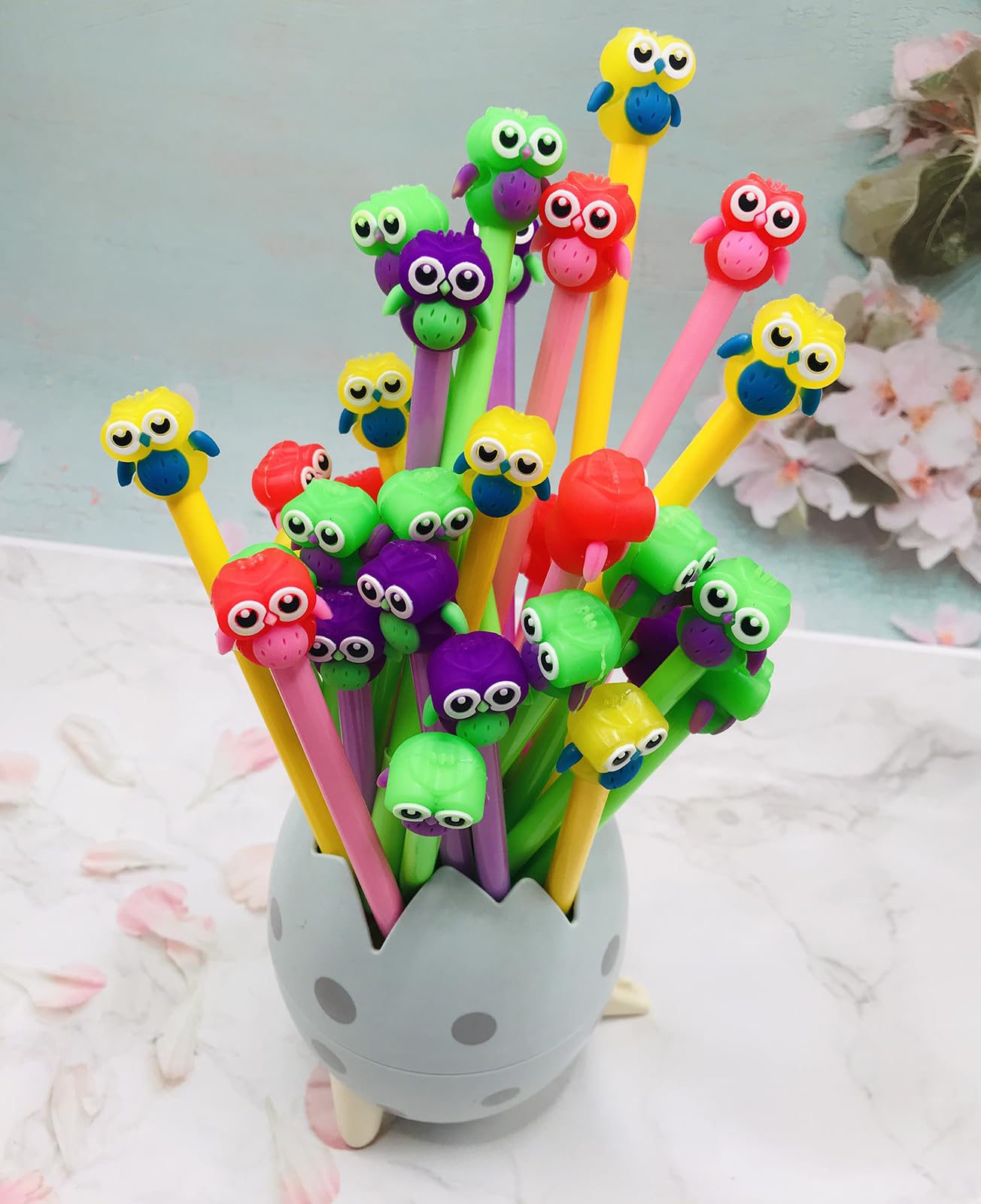 40 bolígrafos de búho, bolígrafos de tinta negra de animales, bolígrafos de tinta de gel Kawaii de 0.5 mm para niños, escuela, oficina, hogar, regalos de estudiantes, recuerdos de fiesta